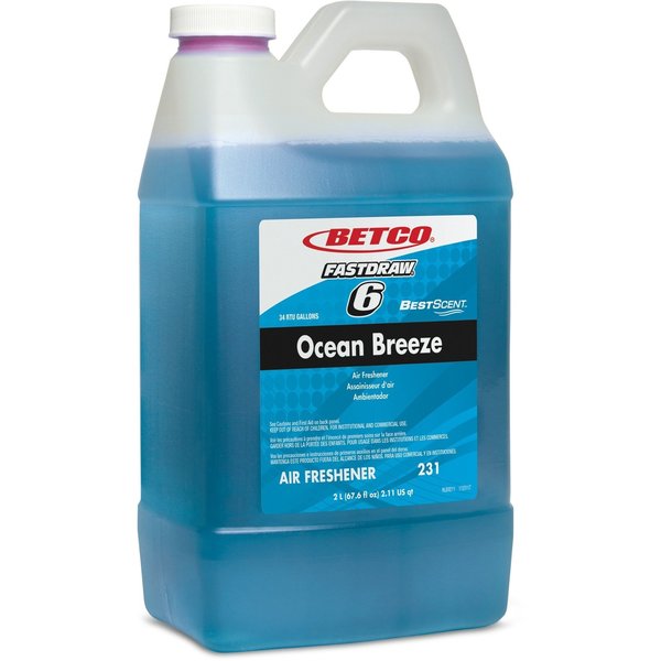 Betco BestScent Air Freshener, Ocean Breeze, Fastdraw, 2 Liter, Case Of 4 Bottles BET2314700
